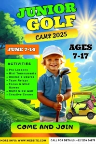 Golf Camp invitation Poster template
