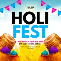 holi, diwali, holi festival, happy holi โพสต์บน Instagram template