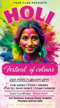 Holi, Party, Festival (1) Instagram Story template