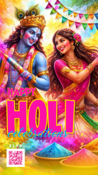 Holi, Party, Festival Instagram Story template
