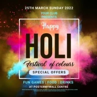 Holi, Party, Festival Publicação no Instagram template