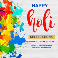 Holi, Party, Festival โพสต์บน Instagram template