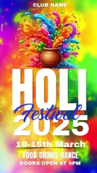 Holi, Party, Festival Instagram Story template