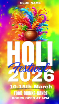 Holi, Party, Festival Instagram Story template