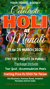 Holi, Party, Festival Instagram Story template