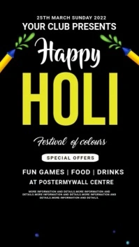 Holi, Party, Festival Display digitale (9:16) template