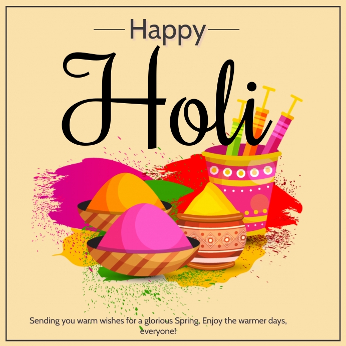 Holi, color of festival Kwadrat (1:1) template