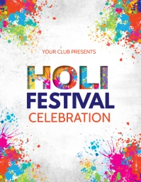 holi, diwali, holi festival, happy holi Flyer (US Letter) template