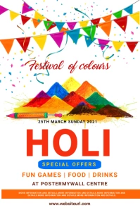 Holi, Party, Festival Poster template