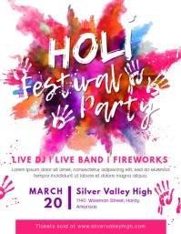 Holi Celebration Flyer Invitation template