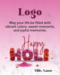 Holi Celebration Instagram Portrait template