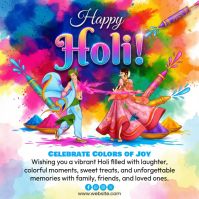 Holi Celebration Instagram Post template