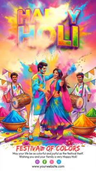 Holi Celebration Instagram Story Instagram-verhaal template