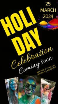 Holi Celebration Invitation Flyers Instagram Story template