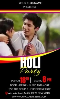 holi celebration party flyer template 美国正规