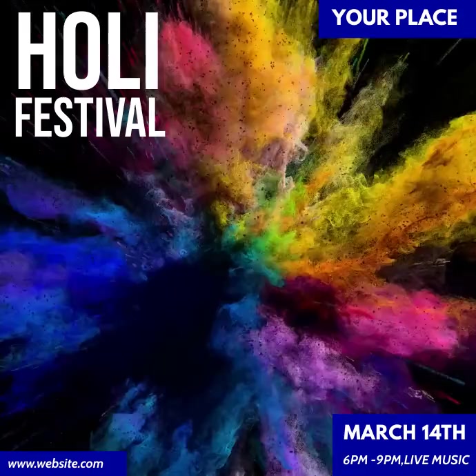 Copy of holi color paint fest festival | PosterMyWall