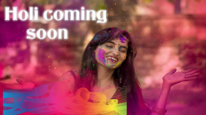 粉色 holi coming soon YouTube-miniature Template