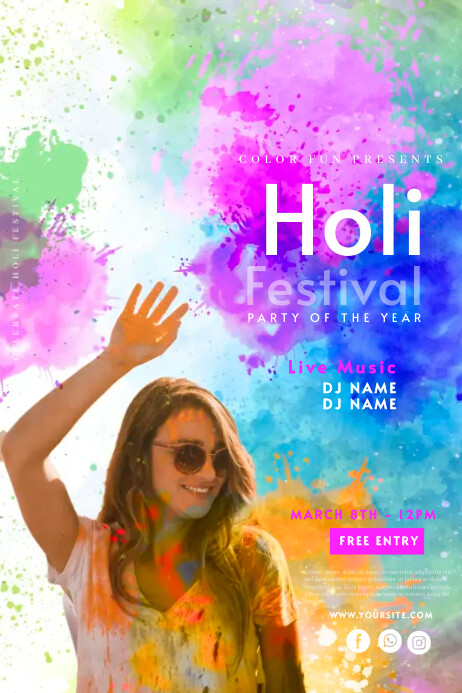 holi Poster template