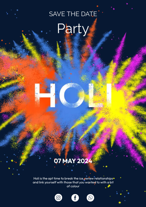 Holi A4 template
