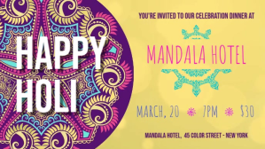 Holi Dinner Party Facebook Cover Video Facebook-covervideo (16:9) template