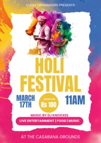 holi event  flyer A3 template