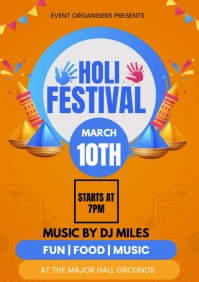 holi event  flyer A3 template