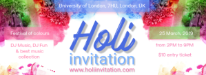 Holi Event Invitation Banner Facebook Cover Photo template