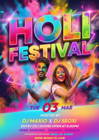 Holi Festival A4 template