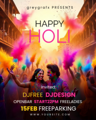 Holi Festival Celebration Instagram Portrait template