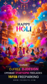 Holi Festival Celebration Instagram Story Video Instagram-Story template