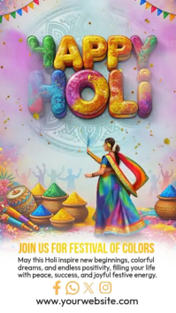 Holi Festival Celebration Instagram Story Video template