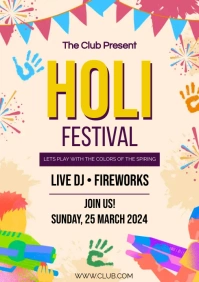 Holi Festival A4 template