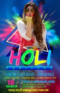 HOLI FESTIVAL Half Page Wide template