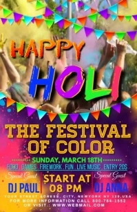 HOLI FESTIVAL Half Page Wide template