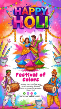 Holi Festival Instagram Story Instagram-verhaal template