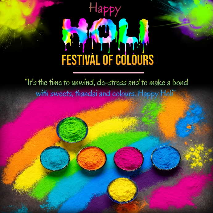 holi festival of colours,happy holi,holi 2023 Wpis na Instagrama template