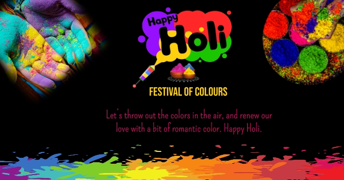 holi festival of colours,happy holi,holi post Facebook Shared Image template