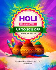 Holi Festival Sale Instagram Portrait template
