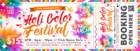 Holi Festival Ticket Template Facebook Cover Photo
