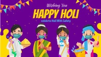 holi flyer Facebook-covervideo (16:9) template