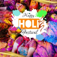 Holi flyer Instagram Post template