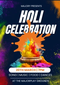 Holi Flyers A3 template