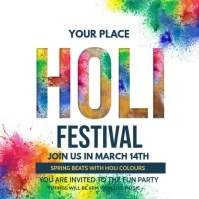 holi flyers Square (1:1) template