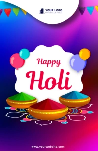Holi Greetings Wide Setengah Halaman template