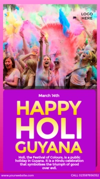 Holi Guyana Design Instagram Story template