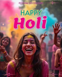 Holi Happy Holi Festival Of Colours Post Flyer Instagram Portrait template