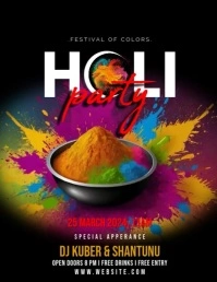 holi party Volante (Carta US) template