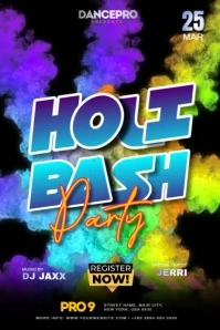 Holi Party Event Ads Poster template