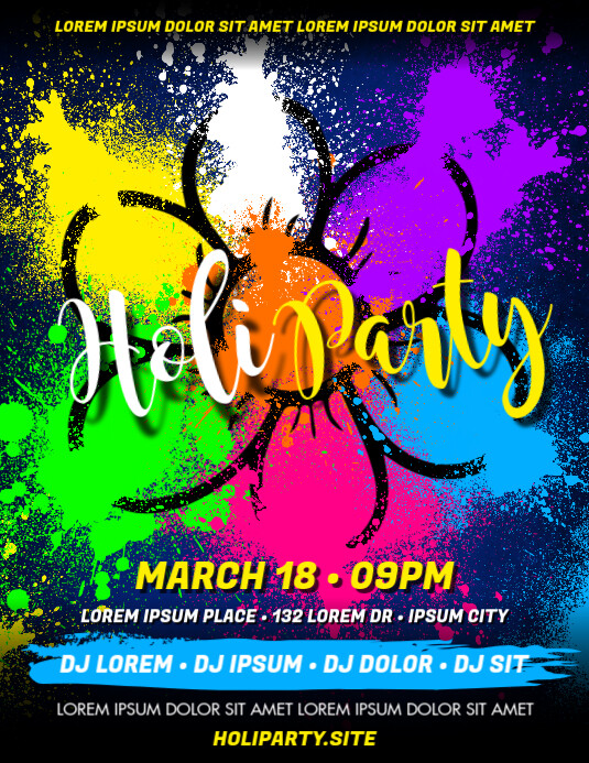 HOLI PARTY FLYER Pamflet (VSA Brief) template