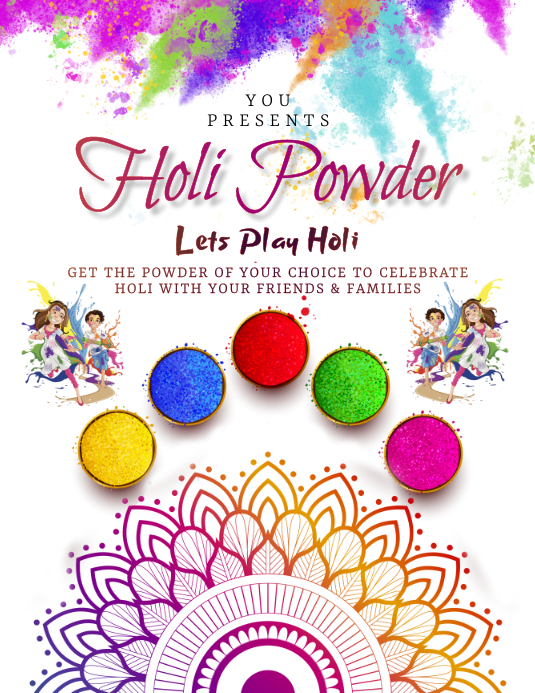 Holi Powder Sales Template | PosterMyWall